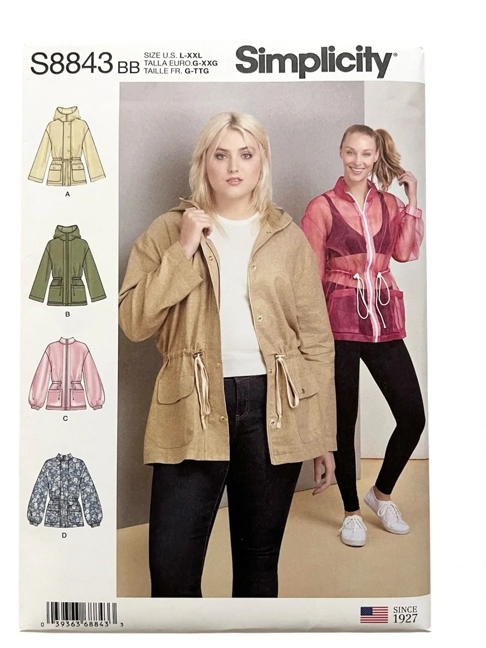 Simplicity S8844 Threads Women’s Blazer Sewing Pattern Sz 16-24 Uncut